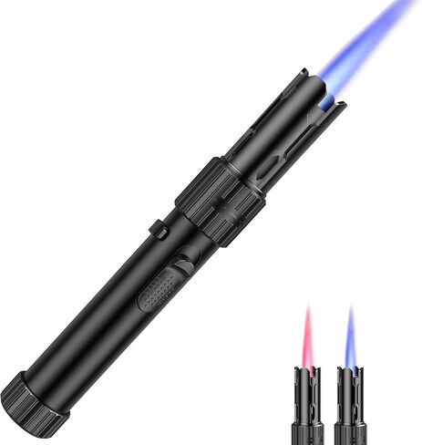 WCX Windproof Butane Torch Lighter, Adjustable Jet Flame Lightsaber Lighter Refillable for Grill, BBQ, Fireplace, Camping, Soldering, Welding, Candles (Butane Not Included) in Saudi Arabia