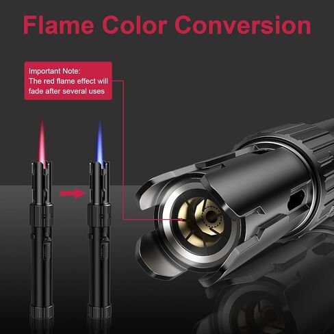 WCX Windproof Butane Torch Lighter, Adjustable Jet Flame Lightsaber Lighter Refillable for Grill, BBQ, Fireplace, Camping, Soldering, Welding, Candles (Butane Not Included) in Saudi Arabia