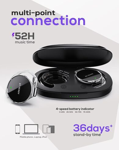 Micool Open Ear Headphones Bluetooth 5.4, Sport On Ear Headphones Wireless, Water-Drop Shaped Noise Cancelling Clip On Headset Bluetooth with Long Battery Life, Comfort Fit 4 Microphones Earphones in Kuwait