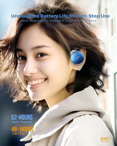 Micool Open Ear Headphones Bluetooth 5.4, Sport On Ear Headphones Wireless, Water-Drop Shaped Noise Cancelling Clip On Headset Bluetooth with Long Battery Life, Comfort Fit 4 Microphones Earphones in Kuwait
