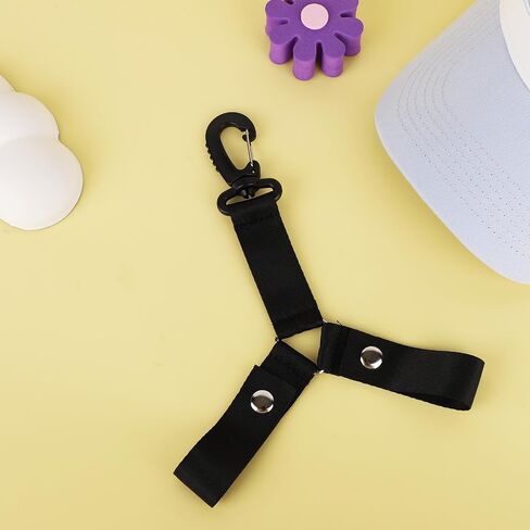 2pcs Pom Pom Holder Hanger with Snap Button for Backpack, Nylon Cheerleader Bag Strap Accessory Cheerleading Essentials for Team Tags & Cheer Gear (Black) in Saudi Arabia