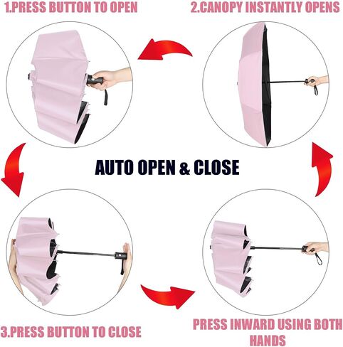 Kajaia 9 Pieces Travel Umbrella Bulk Automatic Umbrellas for Rain Compact Folding Umbrellas Auto Open Close Umbrellas Windproof Waterproof Small Collapsible Umbrellas for Backpack Purse Car Women Men in Saudi Arabia