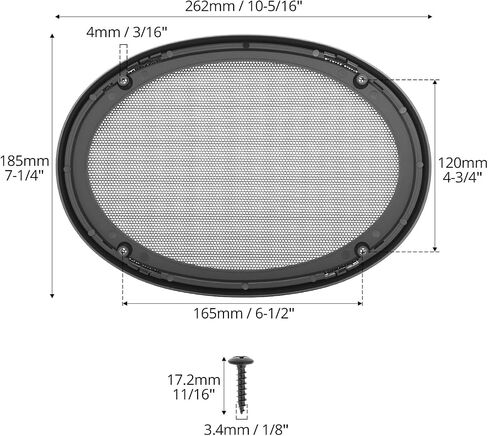 QWORK 6" x 9" Speaker Grill Covers with ABS Plastic Frame & Metal Mesh, Protect Subwoofers from Damage for DIY and Car Speakers, Includes Screws in Saudi Arabia