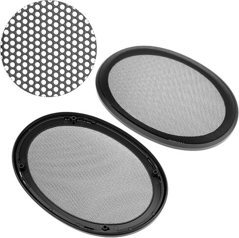QWORK 6" x 9" Speaker Grill Covers with ABS Plastic Frame & Metal Mesh, Protect Subwoofers from Damage for DIY and Car Speakers, Includes Screws in Saudi Arabia