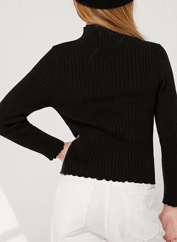 DOKOTOO KIDS Girls Turtleneck Sweater Kids Casual Long Sleeve Knitted Slim Fit Pullover Tops 7-15 Years in Saudi Arabia