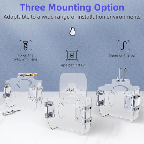 Holder for Apple TV, Clear Apple TV Mount Behind TVs, Compatible with All Apples TVs (Including All 4K Models), Case with Drop Protection, Easy Hang or Stick on Back of Television in Saudi Arabia