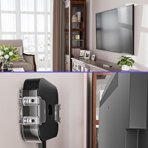 Holder for Apple TV, Clear Apple TV Mount Behind TVs, Compatible with All Apples TVs (Including All 4K Models), Case with Drop Protection, Easy Hang or Stick on Back of Television in Saudi Arabia