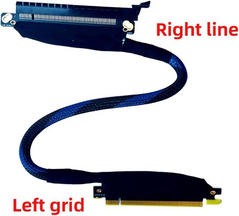 JMT PCIE 4.0 X16 Extension Cable 32GBS GEN4 Braided Mesh Harness Riser for AI Server Graphics Card Bendable GPU Adapter (50cm,16AD4 Right-Right) in Saudi Arabia