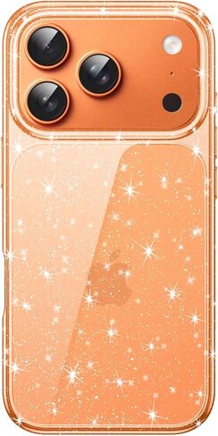 حافظة JETech لامعة لهاتف iPhone 17 Pro مقاس 6.3 بوصة، غطاء ممتص للصدمات مضاد للصدمات، لطيف لامع للنساء والفتيات (شفاف) in Kuwait