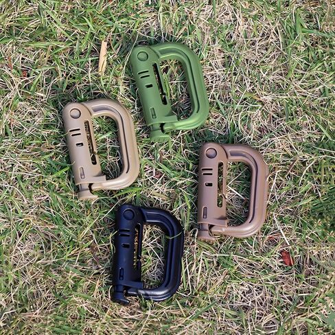10-Pack Multipurpose Plastic D-Ring Locking Clips Hanging Hook for Molle Webbing Straps Tactical Backpack Bag in Saudi Arabia