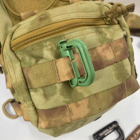 10-Pack Multipurpose Plastic D-Ring Locking Clips Hanging Hook for Molle Webbing Straps Tactical Backpack Bag in Saudi Arabia