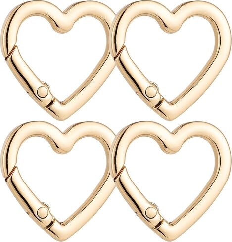 4 Pcs Heart Shaped Keychain Clip, Zinc Alloy Cute Heart Carabiner, Small Craft KeyringSpring Snap Clasp Hook for Camping Hiking Fishing Traveling in Saudi Arabia