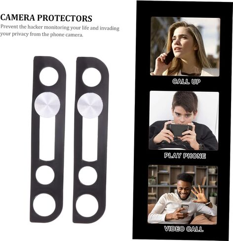 2Pcs Camera Privacy Protection Cover Sliding Lens Cover Compatible with Phone Cameras Simple Design for Enhanced Privacy and Security Silver in Saudi Arabia