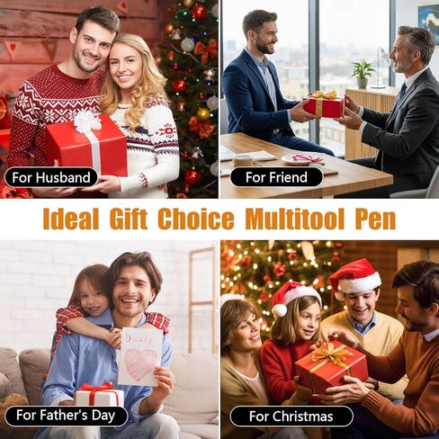 9 in 1 Multitool Pen with LED Light, Cool Gadgets, Stocking Stuffers Gifts for Men, Christmas Gifts for Dad, Husband, White Elephant Gifts for Adults, Gift-Ready Box, 1 Pack in Kuwait