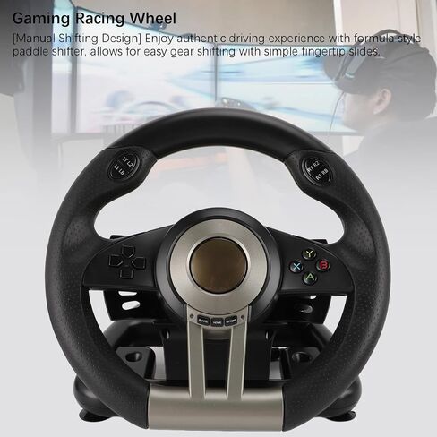 Yoidesu Dual Motor Feedback Force 26cm PC Racing Wheel with Paddle Shifter, for,for Wide Compatibility, Adjustable Vibration, Slip in Saudi Arabia