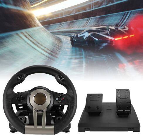 Yoidesu Dual Motor Feedback Force 26cm PC Racing Wheel with Paddle Shifter, for,for Wide Compatibility, Adjustable Vibration, Slip in Saudi Arabia