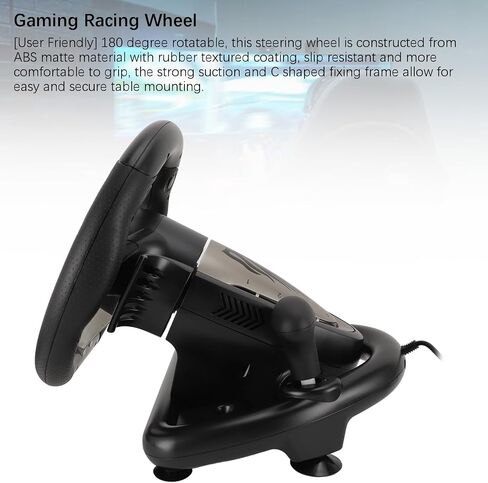 Yoidesu Dual Motor Feedback Force 26cm PC Racing Wheel with Paddle Shifter, for,for Wide Compatibility, Adjustable Vibration, Slip in Saudi Arabia