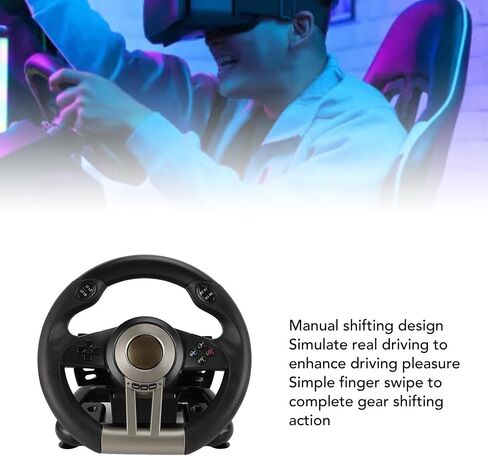 Yoidesu Dual Motor Feedback Force 26cm PC Racing Wheel with Paddle Shifter, for,for Wide Compatibility, Adjustable Vibration, Slip in Saudi Arabia