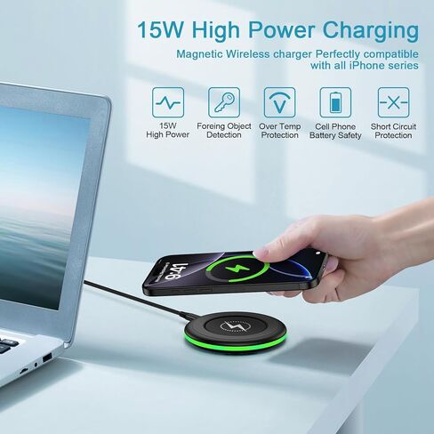 شاحن Android اللاسلكي Samsung Z Flip7 Z Fold7 شاحن لاسلكي سريع الشحن لجهاز Samsung Galaxy S25 Edge S24 Ultra S23 S22 S21، حصيرة شحن لاسلكية 15 وات لهاتف iPhone 17 16e 16 15، Pixel 10 9a 9 in Kuwait