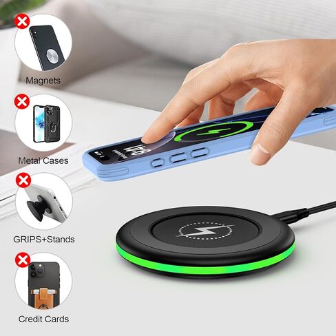 شاحن Android اللاسلكي Samsung Z Flip7 Z Fold7 شاحن لاسلكي سريع الشحن لجهاز Samsung Galaxy S25 Edge S24 Ultra S23 S22 S21، حصيرة شحن لاسلكية 15 وات لهاتف iPhone 17 16e 16 15، Pixel 10 9a 9 in Kuwait