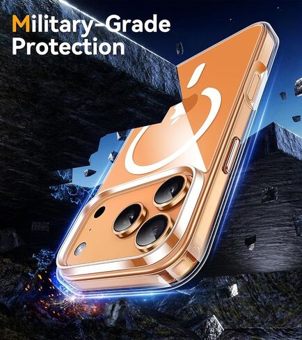 حافظة لهاتف iPhone 17 Pro Max شفافة، حافظة مغناطيسية لهاتف iPhone 17 ProMax مع واقي شاشة وواقي كاميرا [متوافق مع MagSafe]، غطاء TPU مقاوم للصدمات لجرابات هواتف iPhone 17 Max - شفاف in Kuwait