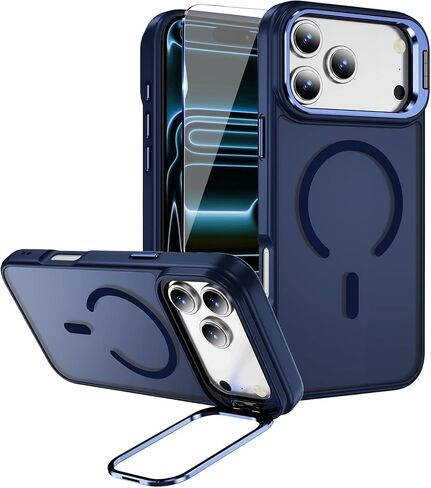 حافظة لهاتف iPhone 17 Pro Max شفافة، حافظة مغناطيسية لهاتف iPhone 17 ProMax مع واقي شاشة وواقي كاميرا [متوافق مع MagSafe]، غطاء TPU مقاوم للصدمات لجرابات هواتف iPhone 17 Max - شفاف in Kuwait