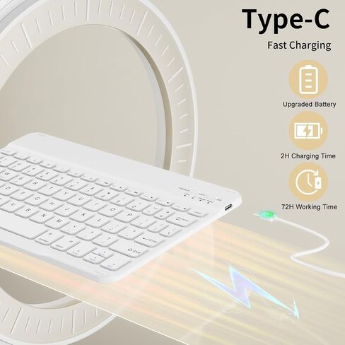 حافظة لوحة مفاتيح لجهاز iPad (A16) الجيل الحادي عشر/العاشر (2025/2022، 11/10.9 بوصة)، لوحة مفاتيح لاسلكية ذكية مغناطيسية قابلة للفصل، غطاء نحيف مع حامل قلم، تنبيه/غفو تلقائي لجهاز iPad A16، بيج in Kuwait