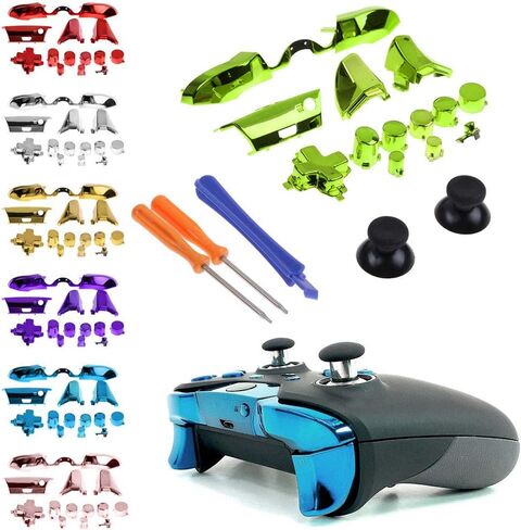 طقم أزرار إصلاح قطع غيار مصد الصدمات LB RB الجديد، مجموعة أزرار لوحدة تحكم Microsoft Xbox One Elite، مع عملية الطلاء، وصناعة متقنة، قوية ومتينة (فضي) in Saudi Arabia