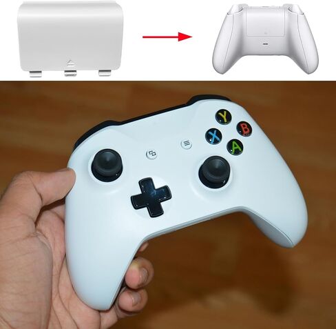 4 عبوات من الغطاء الخلفي للبطارية لجهاز تحكم Xbox One/One X/One S، غطاء بطارية وحدة تحكم واحدة، جزء إصلاح غلاف البطارية الخلفي متوافق مع وحدة تحكم Xbox One/One X/One S (أسود) in Kuwait