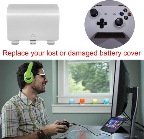 4 عبوات من الغطاء الخلفي للبطارية لجهاز تحكم Xbox One/One X/One S، غطاء بطارية وحدة تحكم واحدة، جزء إصلاح غلاف البطارية الخلفي متوافق مع وحدة تحكم Xbox One/One X/One S (أسود) in Kuwait