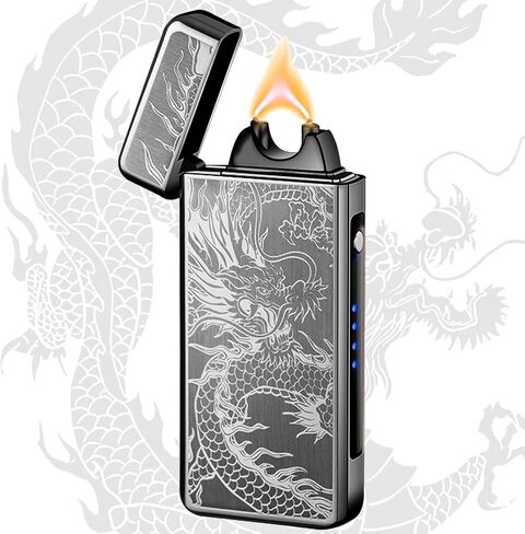 ولاعة كهربائية مزدوجة القوس USB ولاعات كهربائية قابلة لإعادة الشحن عديمة اللهب بلازما مقاومة للرياح ولاعات خالية من البوتان للشموع والبخور والتخييم والمشي لمسافات طويلة والمغامرة (سحرية) in Saudi Arabia
