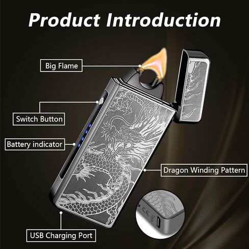 ولاعة كهربائية مزدوجة القوس USB ولاعات كهربائية قابلة لإعادة الشحن عديمة اللهب بلازما مقاومة للرياح ولاعات خالية من البوتان للشموع والبخور والتخييم والمشي لمسافات طويلة والمغامرة (سحرية) in Saudi Arabia