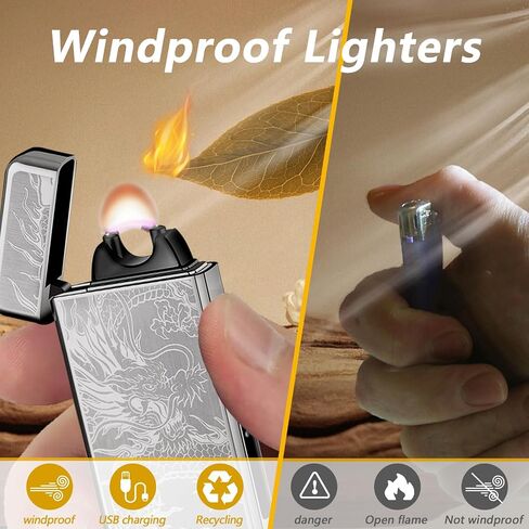 ولاعة كهربائية مزدوجة القوس USB ولاعات كهربائية قابلة لإعادة الشحن عديمة اللهب بلازما مقاومة للرياح ولاعات خالية من البوتان للشموع والبخور والتخييم والمشي لمسافات طويلة والمغامرة (سحرية) in Saudi Arabia