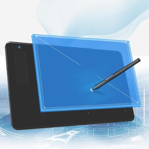 Yunseity 10x6 Inch Drawing Tablet with 8192 Pressure Pen, 12 Hot Keys, No Battery Pen for Wins, for iOS, for Android, 20 Replaceable Pen Tips, for Design, Teaching, Work in Saudi Arabia