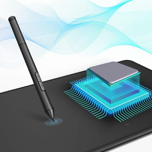 Yunseity 10x6 Inch Drawing Tablet with 8192 Pressure Pen, 12 Hot Keys, No Battery Pen for Wins, for iOS, for Android, 20 Replaceable Pen Tips, for Design, Teaching, Work in Saudi Arabia