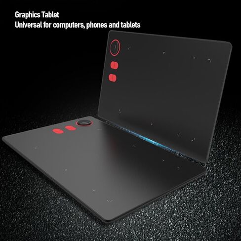 تابلت رسم الرسومات Dpofirs، قلم ضغط 8192 مستوى، لوحة رسم 10 × 6 بوصة، لوحة كتابة فنية رقمية تتضمن حامل أقلام كابلات مزدوجة، التوصيل والتشغيل لنظام Android in Saudi Arabia