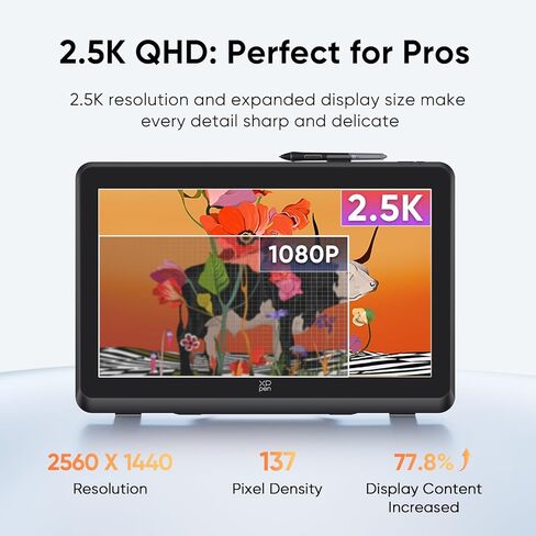 XPPen Artist Pro 22 Gen2 2.5K QHD Drawing Tablet with Screen, XPPen Digital Drawing Glove - Two-Finger Artist Glove with Cute Cat Prin in Saudi Arabia