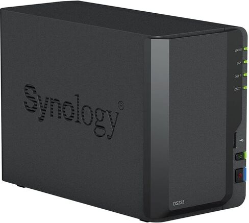 Synology DiskStation DS223 NAS Server with RTD1619B 1.7GHz CPU, 2GB Memory, 8TB SSD Storage, 1 x 1GbE LAN Port, DSM Operating System in Saudi Arabia