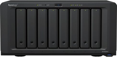 Synology DiskStation DS1823xs+ NAS Server with Ryzen 3.35GHz CPU, 32GB Memory, 80TB HDD Storage, 1TB M.2 NVMe SSD, 1 x 10GbE LAN Port, DSM Operating System in Saudi Arabia