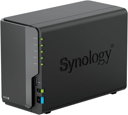 Synology DiskStation DS224+ NAS Server with Celeron 2.0GHz CPU, 6GB Memory, 16TB SSD Storage, 2 x 1GbE LAN Ports, DSM Operating System in Saudi Arabia