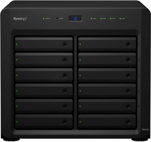 Synology DiskStation DS2422+ NAS Server مع وحدة المعالجة المركزية Ryzen 2.2 جيجا هرتز، وذاكرة 32 جيجا بايت، وتخزين محرك الأقراص الصلبة 264 تيرابايت، و4 منافذ LAN بسرعة 1 جيجابت، ونظام تشغيل DSM in Kuwait