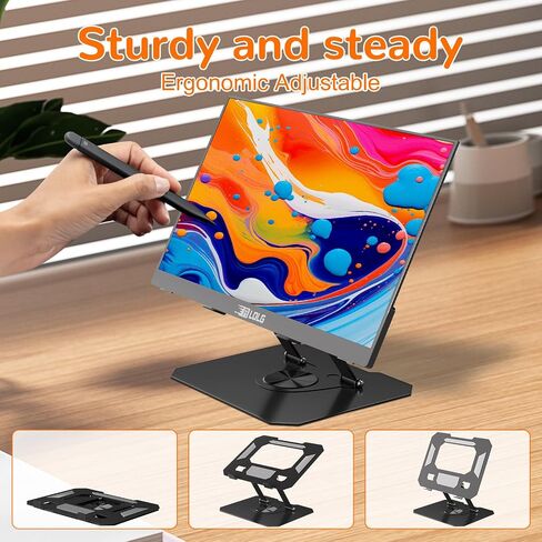 Adjustable Laptop Stand for Desk，Portable Ergonomic Laptop Stand Fits All Laptops，Computer Holder Compatible with Air, Pro, Dell, HP, Lenovo More 10-17.3" Laptops, Black in Saudi Arabia