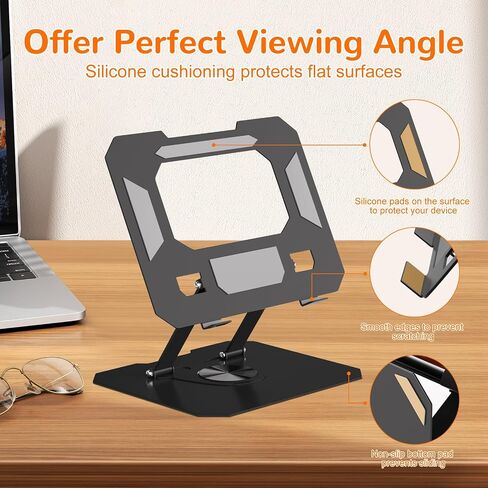 Adjustable Laptop Stand for Desk，Portable Ergonomic Laptop Stand Fits All Laptops，Computer Holder Compatible with Air, Pro, Dell, HP, Lenovo More 10-17.3" Laptops, Black in Saudi Arabia