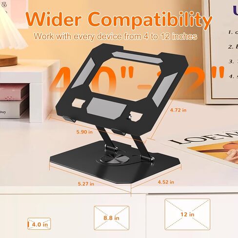 Adjustable Laptop Stand for Desk，Portable Ergonomic Laptop Stand Fits All Laptops，Computer Holder Compatible with Air, Pro, Dell, HP, Lenovo More 10-17.3" Laptops, Black in Saudi Arabia