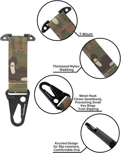 ملحقات MOLLE التكتيكية مشبك خطاف اشتباك على شكل حرف T، مشابك قفاز حامل مفاتيح MOLLE مع حلقة تسلق معلقة، لحامل اللوحة وحزام المعركة على الظهر، ملحقات مشبك تروس السترة التكتيكية in Kuwait