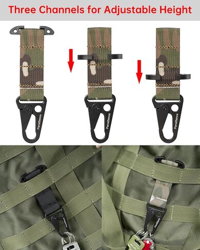 ملحقات MOLLE التكتيكية مشبك خطاف اشتباك على شكل حرف T، مشابك قفاز حامل مفاتيح MOLLE مع حلقة تسلق معلقة، لحامل اللوحة وحزام المعركة على الظهر، ملحقات مشبك تروس السترة التكتيكية in Kuwait