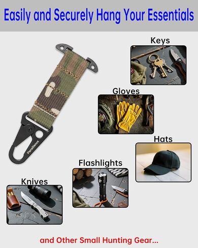 ملحقات MOLLE التكتيكية مشبك خطاف اشتباك على شكل حرف T، مشابك قفاز حامل مفاتيح MOLLE مع حلقة تسلق معلقة، لحامل اللوحة وحزام المعركة على الظهر، ملحقات مشبك تروس السترة التكتيكية in Kuwait