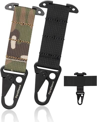 Tactical MOLLE Accessories Clip T-Mount Clash Hook, Glove Clips MOLLE Key Holder with Hanging Carabiner, For Plate Carrier Duty Belt Battle Belt Backpack, Tactical Vest Gear Clip Accessories in Saudi Arabia