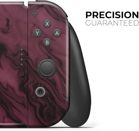 Design Skinz - Compatible with Nintendo Switch OLED Console + Joy-Con - Skin Decal Protective Scratch-Resistant Removable Vinyl Wrap Cover - Black & Pink Marble Swirl V1 in Kuwait