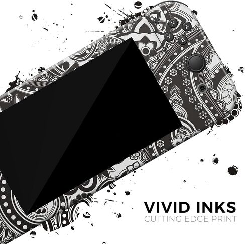 Design Skinz - Compatible with Nintendo Switch OLED Dock Only - Skin Decal Protective Scratch-Resistant Removable Vinyl Wrap Cover - Black & White Pasiley Pattern in Kuwait